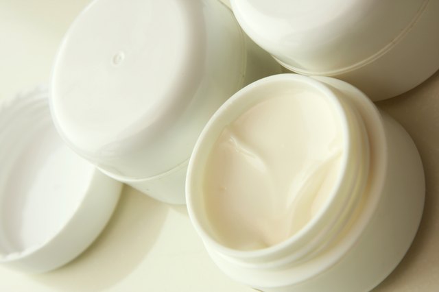 An overhead view of skin creams.