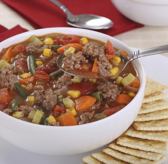 How do you make vegetable beef soup?